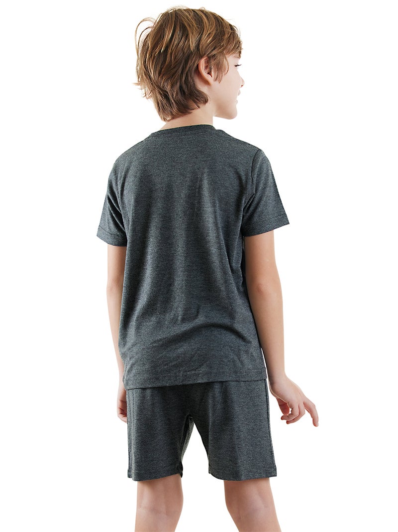 Denokids Dino Basic Boy Anthracite Pyjama Set - Image 2